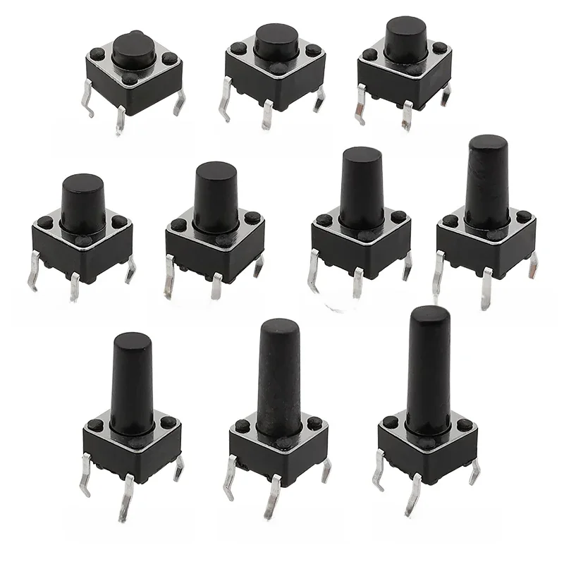 6x6mm Mini Panel PCB chwilowy dotykowy takt przełącznik wciskany DIP 4Pin 6x6x4.3mm 5/6/7/8/9/10/11/12/13mm — zdjęcie 2