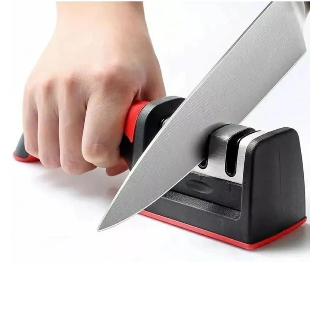 Amolador de Facas Profissional em Aço Inoxidável com 3 Portas de Afiador Profissional