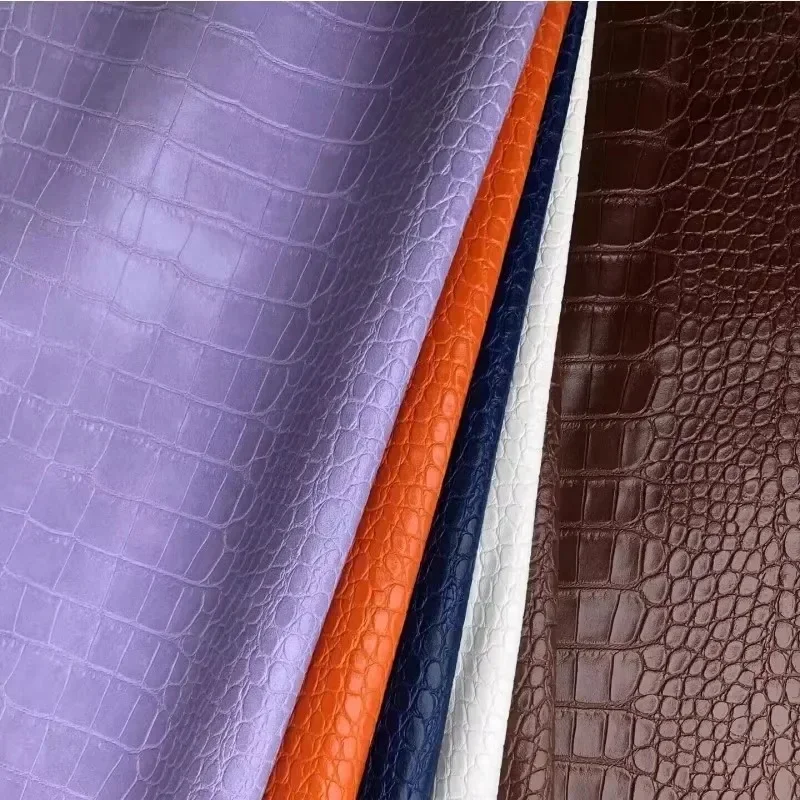 Zestaw do rękodzieła z tkaniny aligatora, miękka teksturowana winylowa krokodyl ze sztucznej skóry arkusze skóra gatora tłoczona tapicerka DIY Craft Polyuret — zdjęcie 2