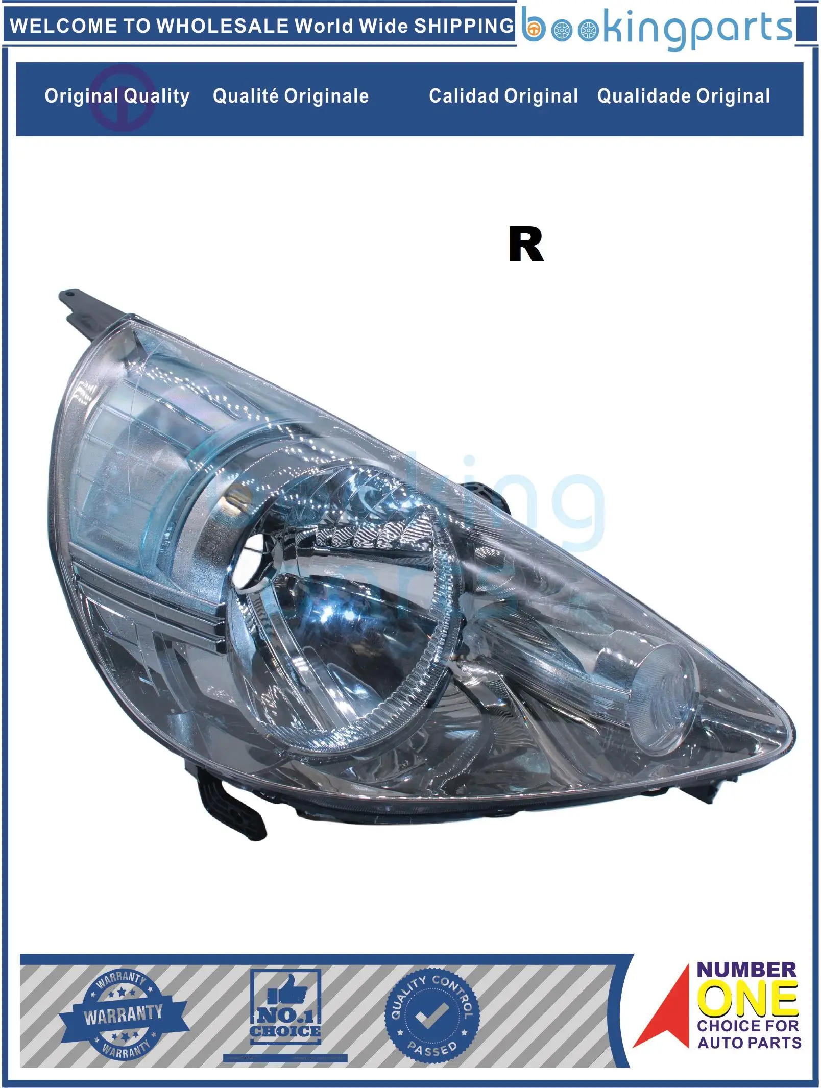 

HEA34144(R), Headlamp For HONDA FIT 03-05 GD1/GD3 1.5L CLEAR