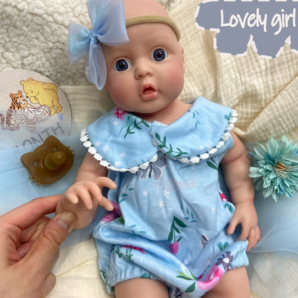 

Realistic Full Silicone Reborn Bebe Girl Lifelike Skin Details Handmade Open Eyes Weight Real Touch Elder or Baby Companion Toy