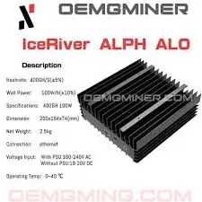 BEST BUY ICERIVER ALP AL0 400GH/S 100W, 블랙 3 알고리즘 채굴기, PSU 재고 포함, 신제품