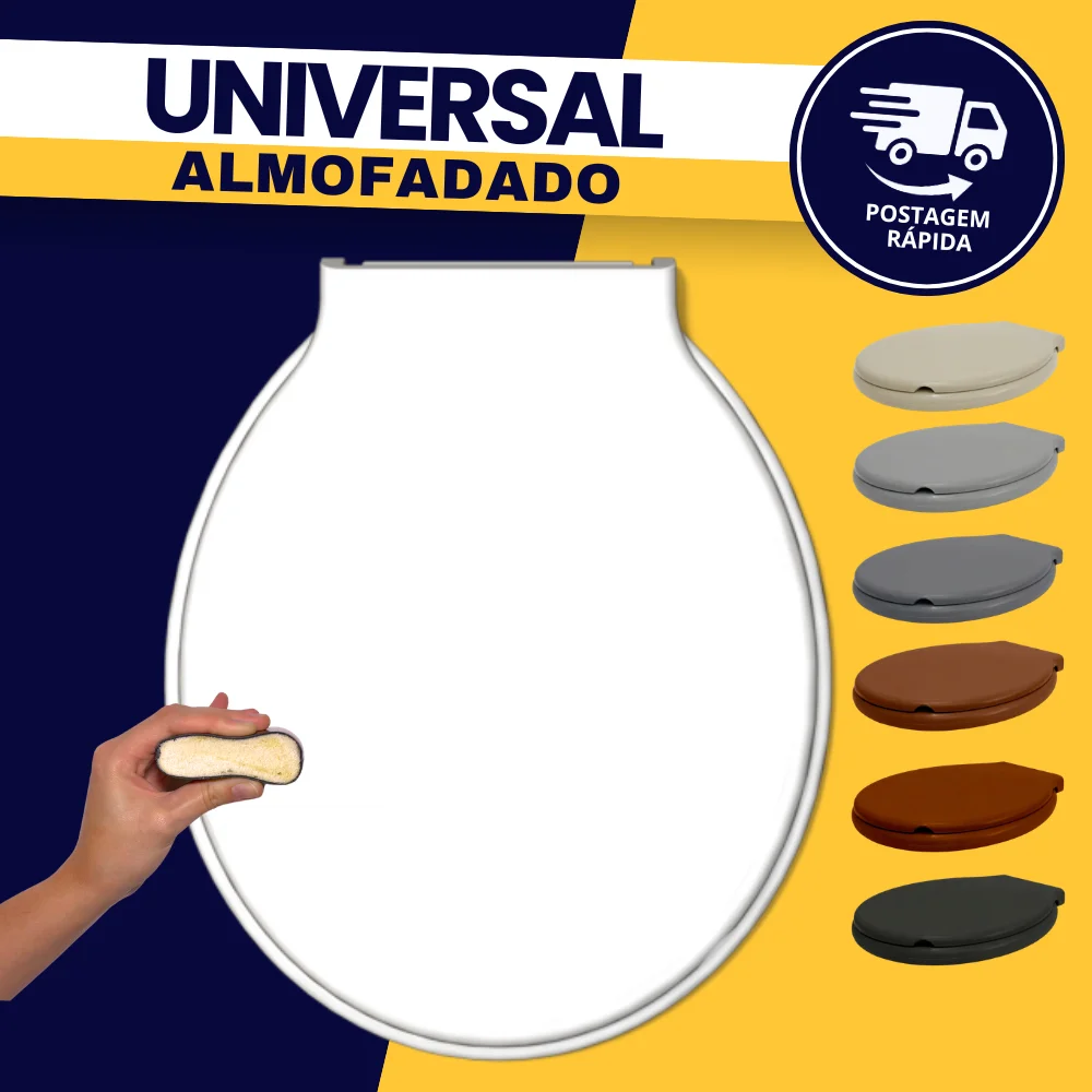 Tampa Assento Sanitário Almofadado Especial Universal Oval Deca Celite Icasa Logasa Incepa Durín