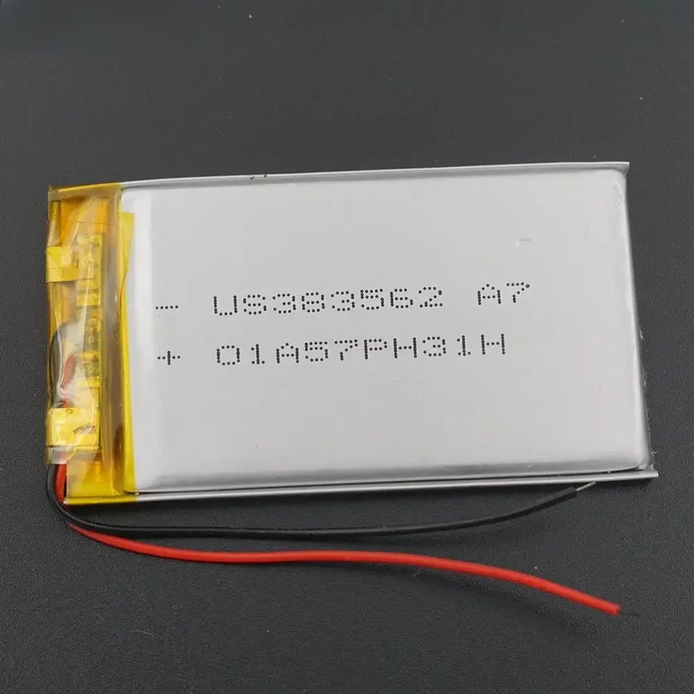 Bateria Lipo de polímero de lítio Li 3,7V 850 mAh 383562   Para gps mp4 câmera gravador de condução