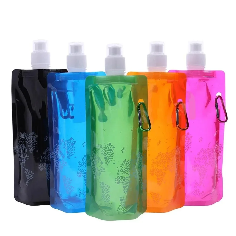 AliExpress NONE Portable Ultralight Foldable Silicone Folding Water Bottle Water Bag Outdoor Sport Supplies Hiking Camping Soft Flask Water Bag