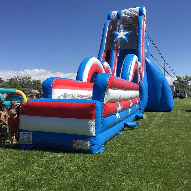 Giant inflatable slide inflatable high slide inflatable water slide with pool for sale