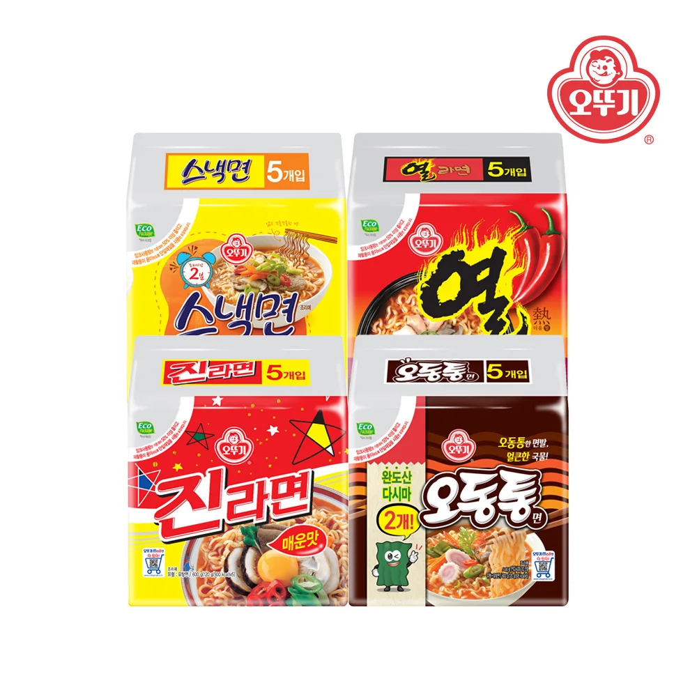 [Ottogi] 5 bags of spicy and spicy real estate noodle 5 bags of pudongtong noodle 5 bags of snack noodle 5 bags of noodle