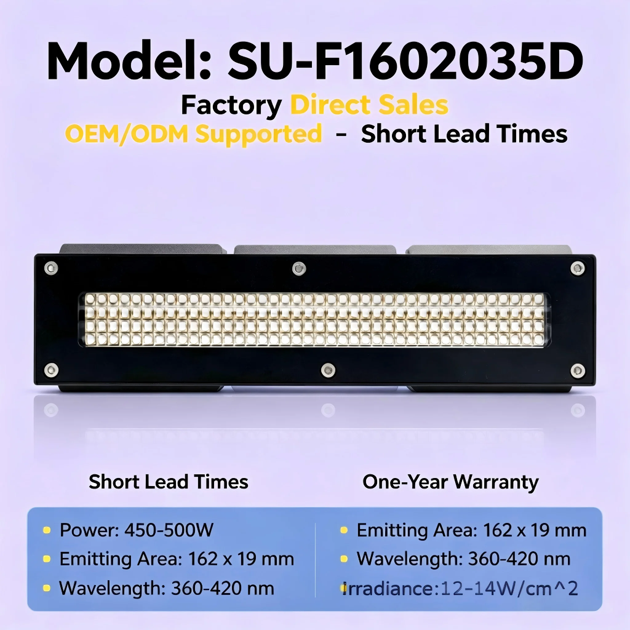 500W UV LED pre curing lamp air cooling 162*19mm for Ricoh G5 G6 inkjet printer digital printing drying