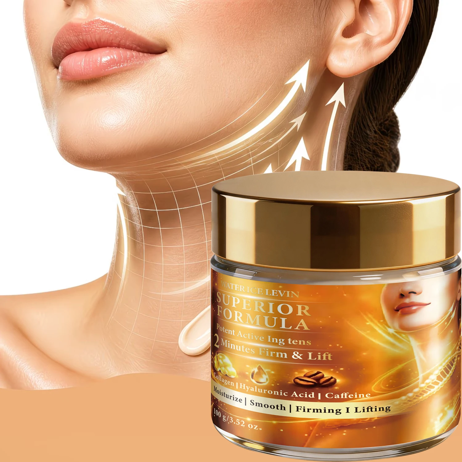 Water Ice Levin Firm Lift Cream 100g Collagen Hyaluronic Acid Caffeine Bee Venom Moisturizing Firming Lifting Skin Care Cream