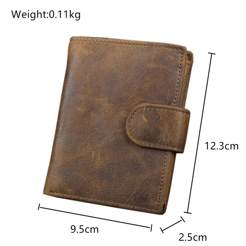 Men Genuine Leather Wallet Rfid Credit Card Coin Pocket Mini Money Bag Short Small Purse Minimalist Wallet for Male