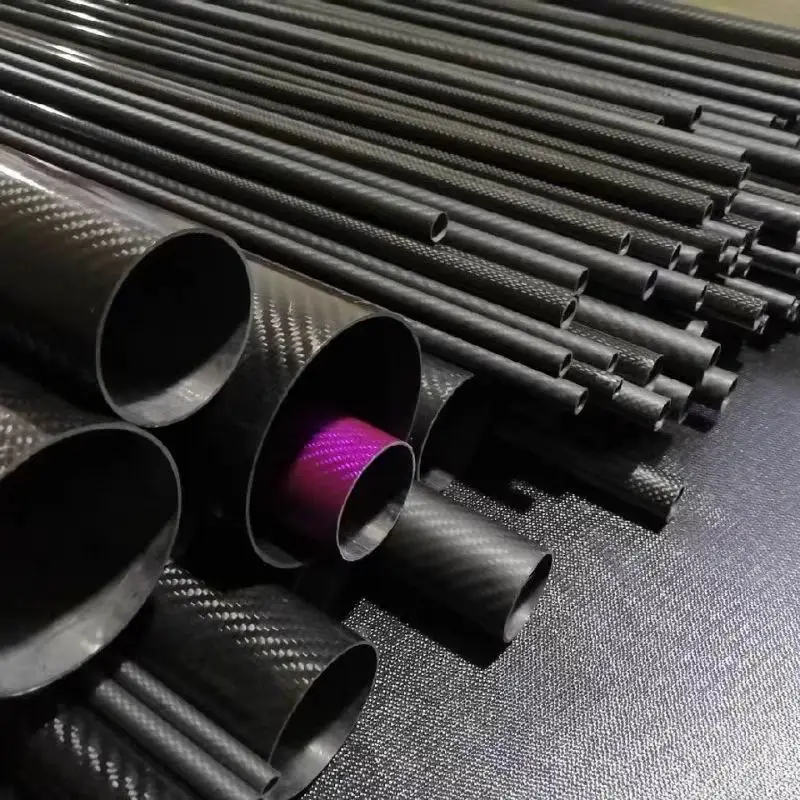 Carbon Fiber Pipe Tube Rod Cutting Processing Engraving Custom Service for Drone Arms Frame Car Roller