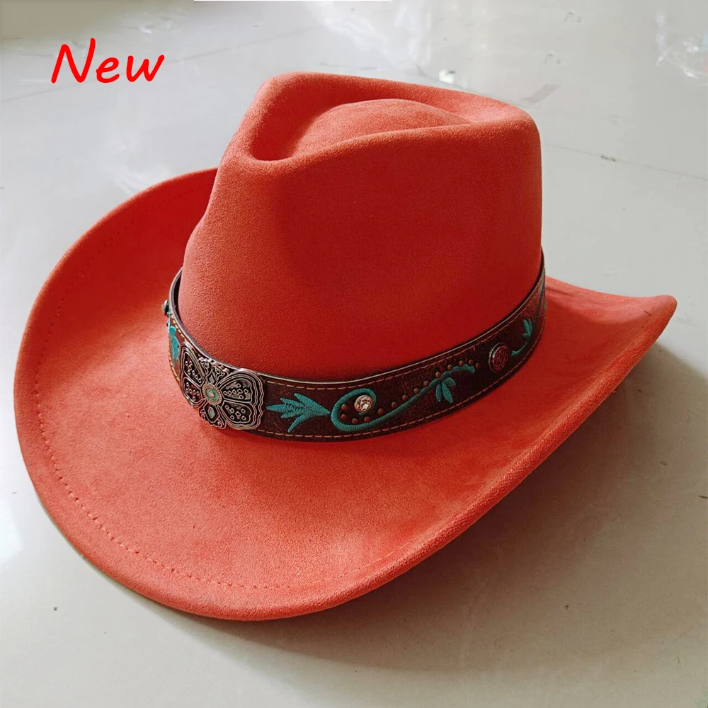 Suede big water drop cowboy hat 23 colors small brim top hat unisex suede jazz hat western cowboy hat ковбойская шляпа