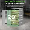 상업용 등급 식품 탈수기 기계, 110V 1500W 스테인리스 스틸 20 트레이 용량, 터치 컨트롤 LED 디스플레이, 24H 타이머 건조기 2