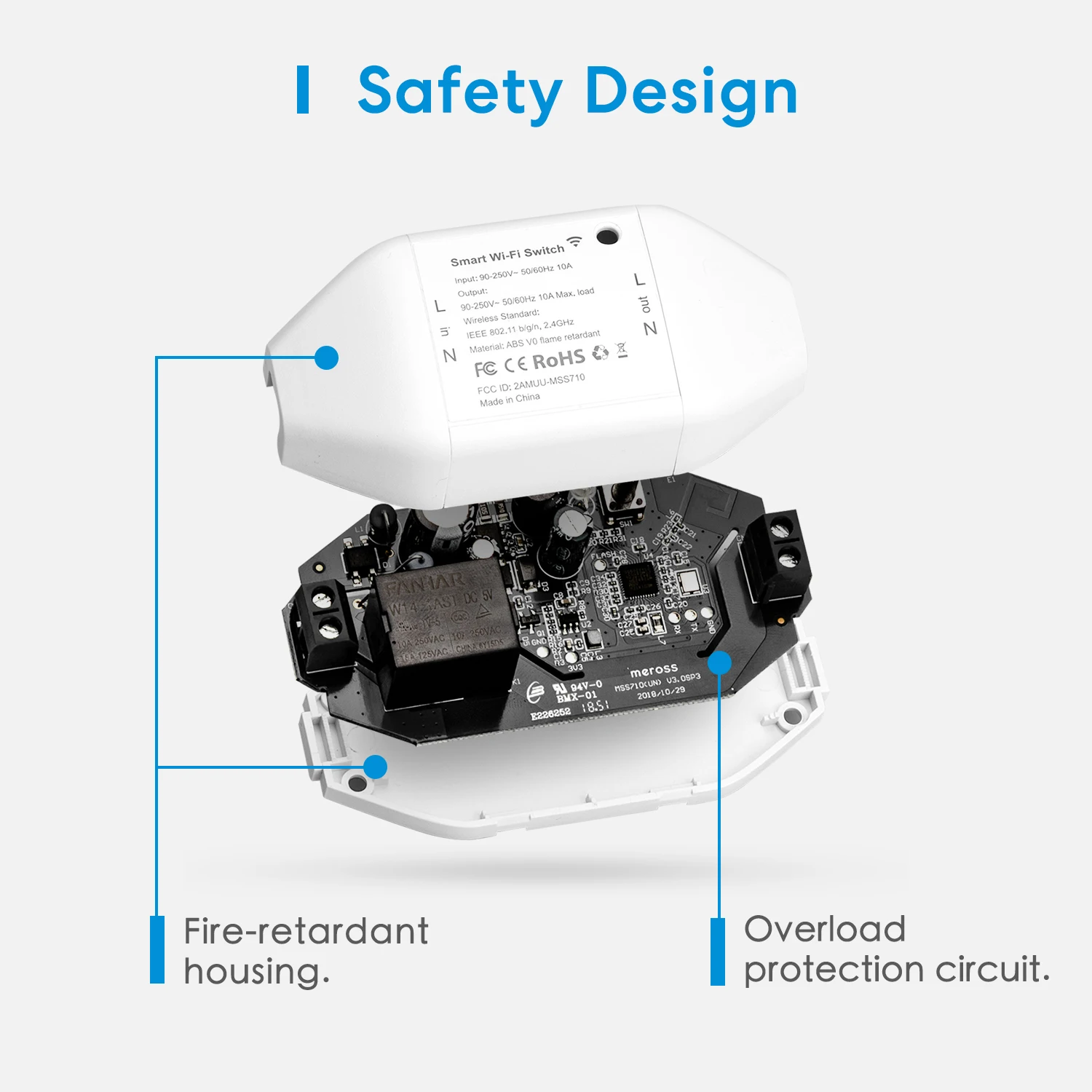 Meross HomeKit Smart WiFi Switch, Smart DIY Switch, Works with HomeKit, Siri, Alexa, Google Assistant and SmartThings