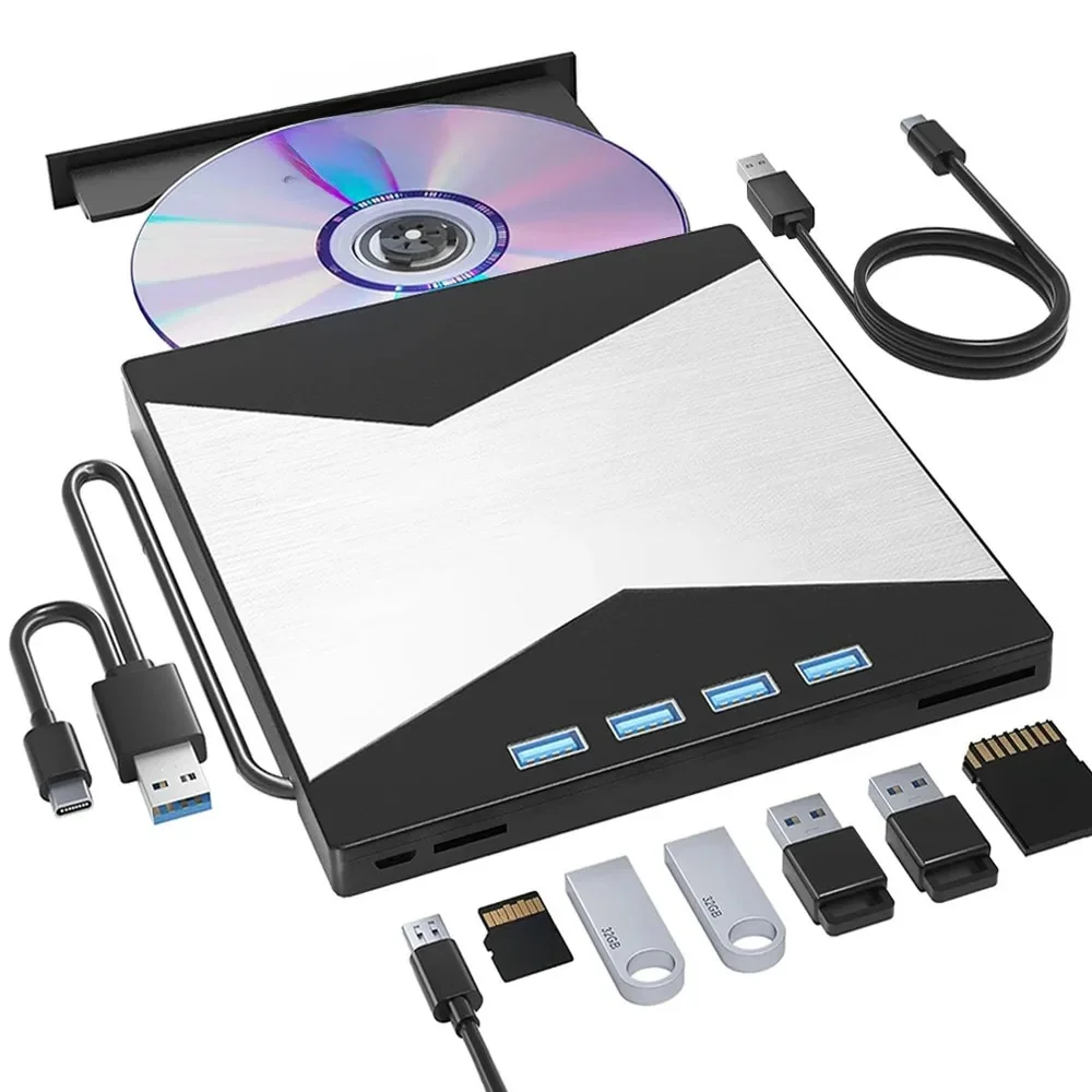 Lecteur Blu ray externe 4K Bluray pour ordinateur portable USB 3.0 BD/CD/DVD RW, graveur avec Port SD TF, lecteur optique