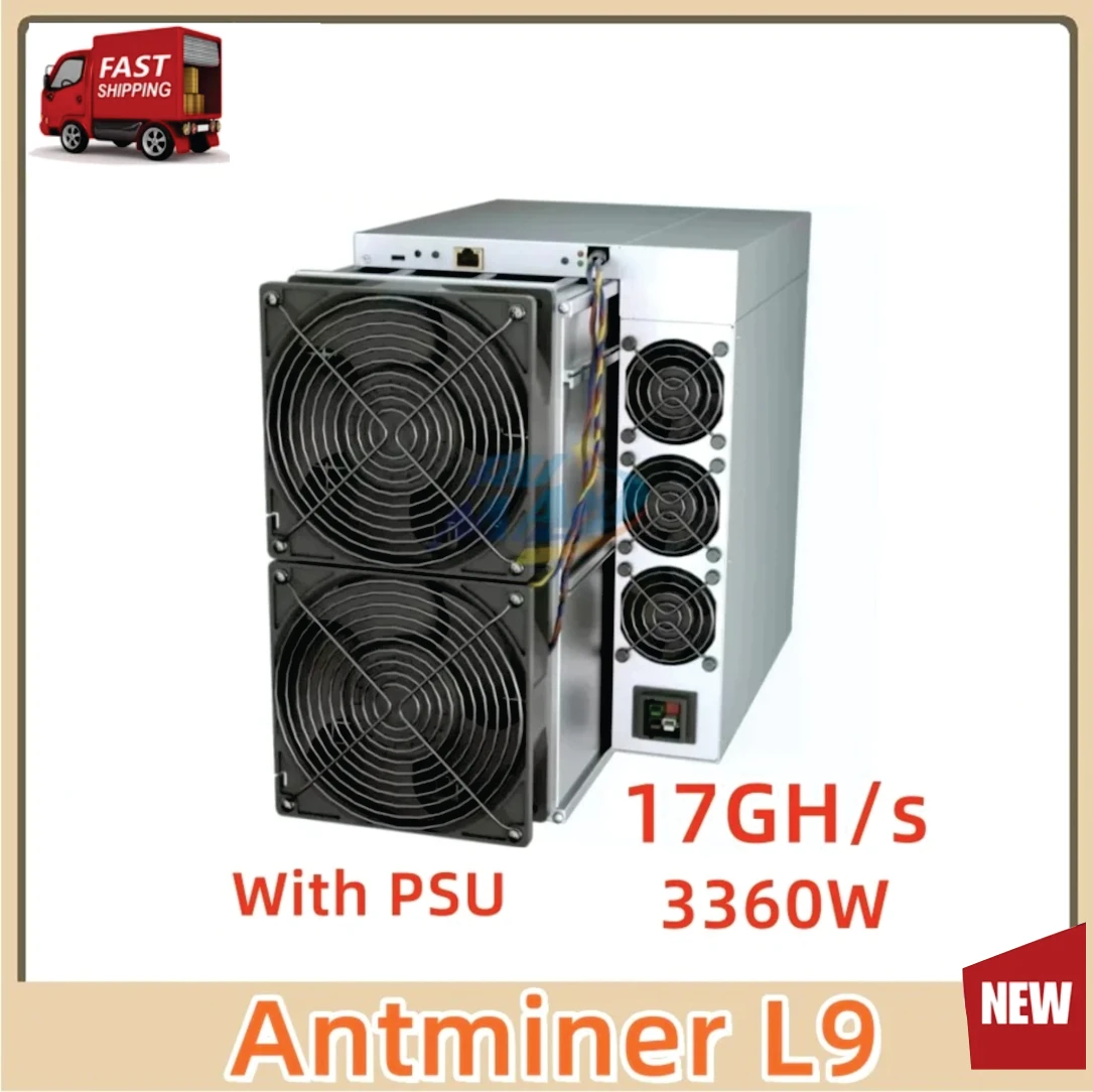 

SH | Antminer L9 15G bitcoins miner Bitamin Asic Algorithm ASIC Crypto Mining With Power Supply