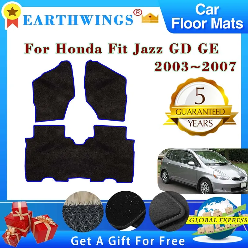 

Car Floor Mats For Honda Fit Jazz GD 2 3 4 5 GE 1 2 3 2003~2007 2004 2005 Panel Footpads Carpet Cover Pad Foot Pads Accessories