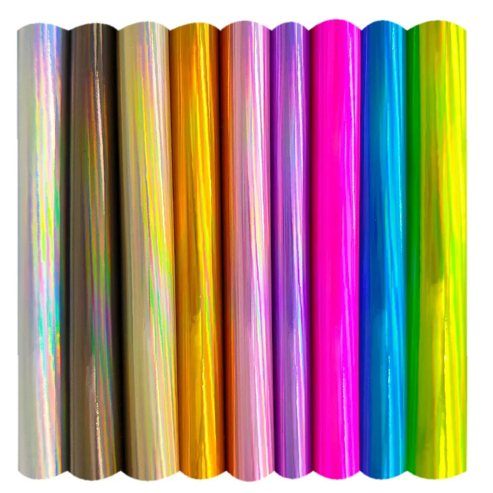 Laserowa Holograficzna Tęczowa Lustrzana Tkanina PU Imitująca Skórę do Szycia Torebek, Sukienek, Rękodzieła, Materiał DIY, Arkusz A5, 20cm x 15cm — zdjęcie 2