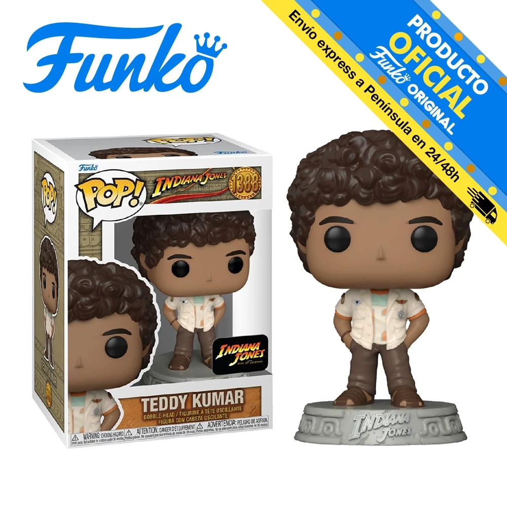 Funko Pop! Indiana Jones and the Dial of Destiny - Teddy Kumar, 70811, 1388, original, toys, boys, girls, gifts, collector, figures, dolls, shop, with box, new, official license