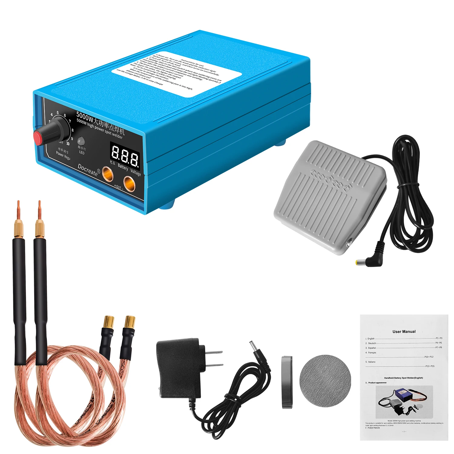 OWJHE 5000 W Puntlasser High Power Draagbare Pedaal Puntlassen Machine Mini DIY Tool Nikkel Strip voor 18650 Lithium batterij