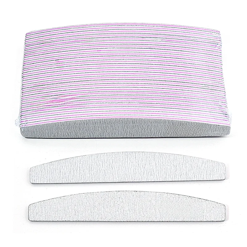 25/50 Stuks Grijs Nagelvijlen 100 180 Grit Vierkante Halfmoon Sterk Schuurpapier Nagelbenodigdheden Voor Professionele Manicure Accessoires gereedschap - afbeelding 2