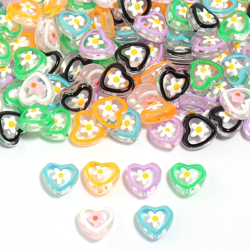 5 sztuk/partia kolorowe koraliki Lampwork ręcznie malowane miłość serce szklany koralik do biżuterii DIY łańcuszek do telefonu bransoletka akcesoria naszyjnikowe — zdjęcie 2