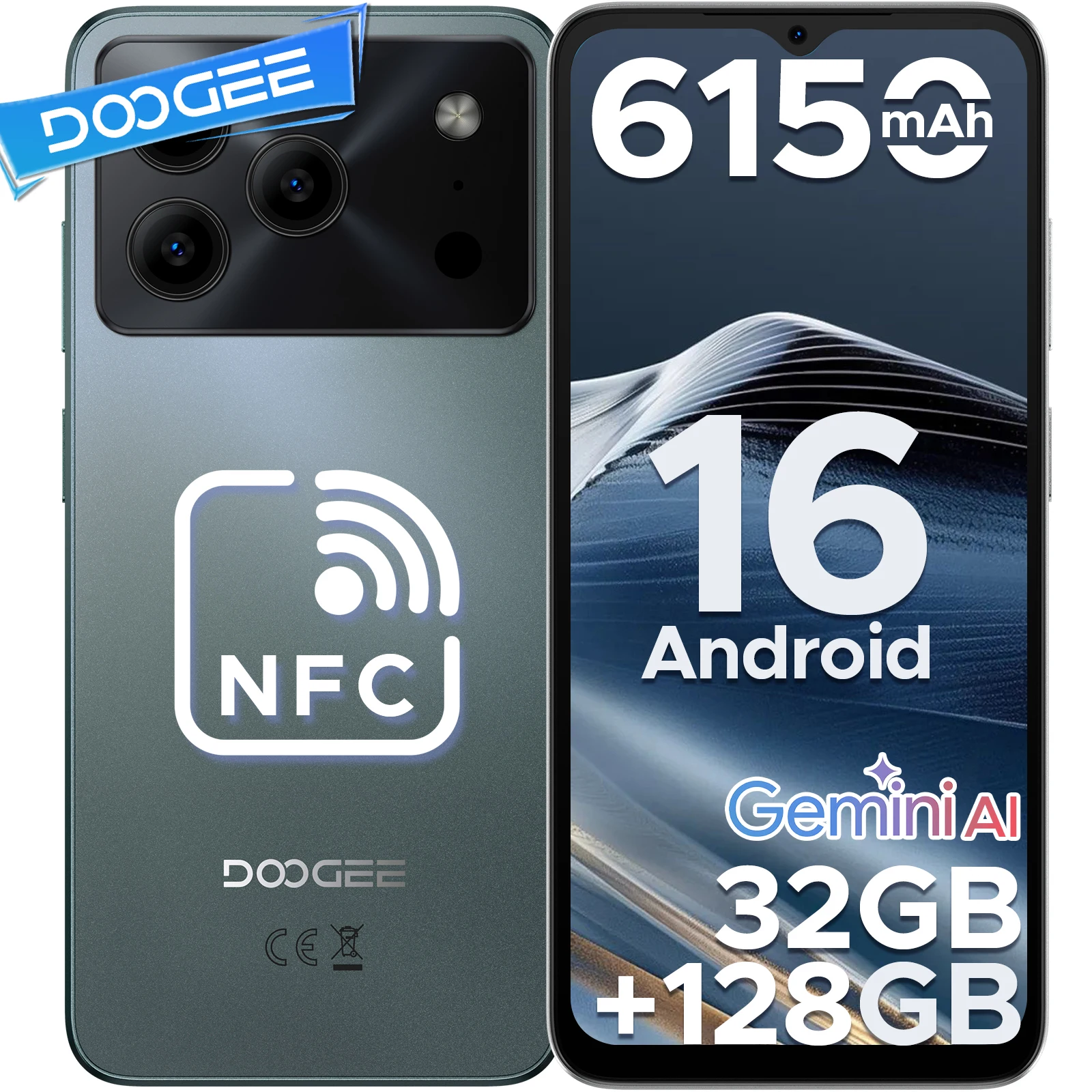 Smartphone DOOGEE Note56 Pro, écran HD+ 6,56'', 90Hz, Android 16, 32 Go (4+28) + 128 Go, batterie 6150 mAh, téléphone portable Gemini Al, téléphone mobile NF Smartphone DOOGEE Note56 Pro, écran HD+ 6,56'', 90Hz, Android 16, 32 Go (4+28) + 128 Go, batterie 6150 mAh, téléphone portable Gemini Al, téléphone mobile NF