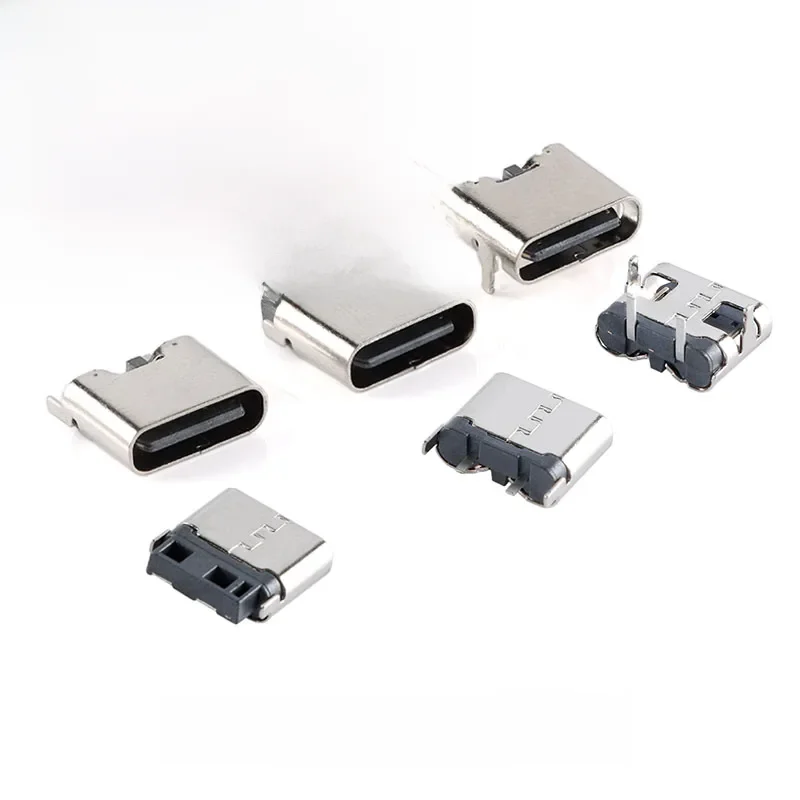 10 szt. Rodzaj USB-C 2Pin poziome/pionowe 2P proste wlutowane żeńskie szybkie ładowanie wtykowe do złącza USB Android — zdjęcie 2