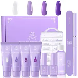 Makartt Poly Nail Extension Gel Kit 15ML Nail Gel with Slip Solution All In One Kit Nail Art for Nail Manicure Beginner Starter