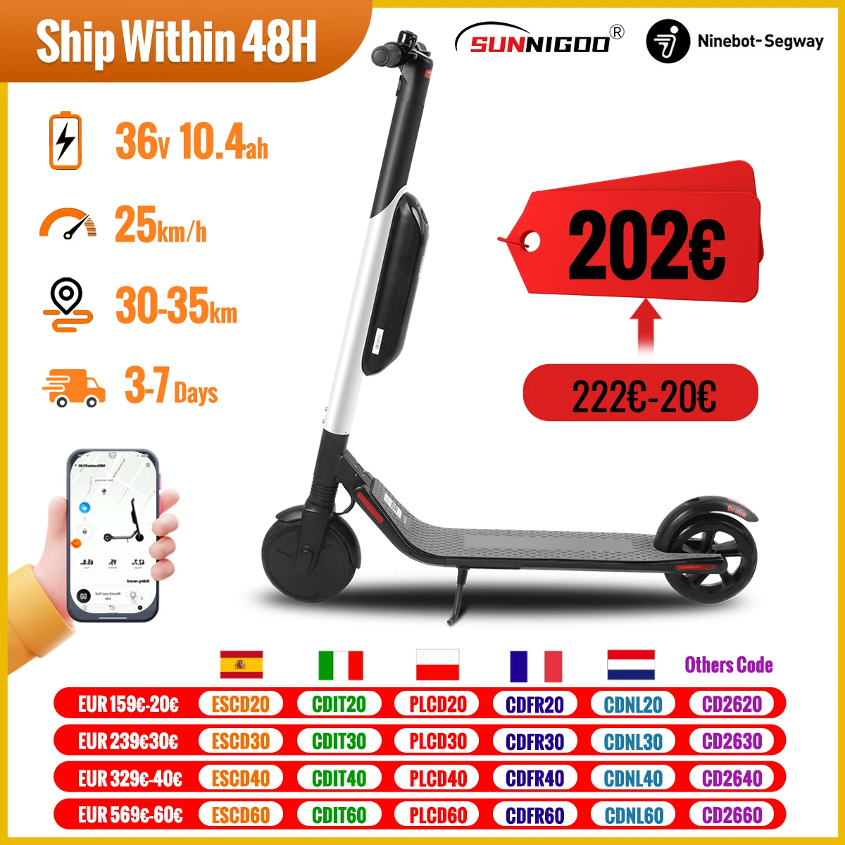 Es4 Elektrische Scooter 36V 10.4ah 25 Km/h Escooter Elektrische Kick Scooter Ipx6 Waterdichte