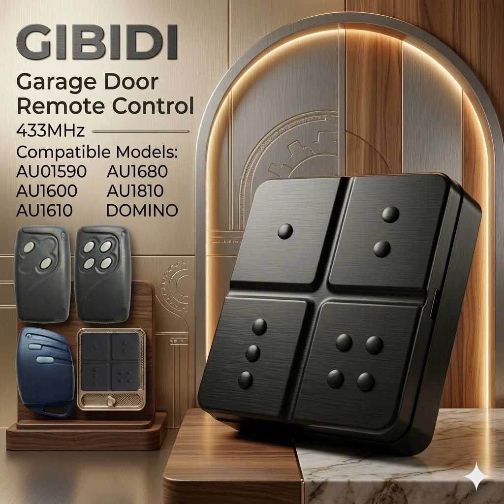 GIBIDI AU01590 AU1600 AU1610 AU1680 AU1810 DOMINO Control Remoto para Puerta, Transmisor Portátil de 433MHz, Control Remoto para Garaje ﻿