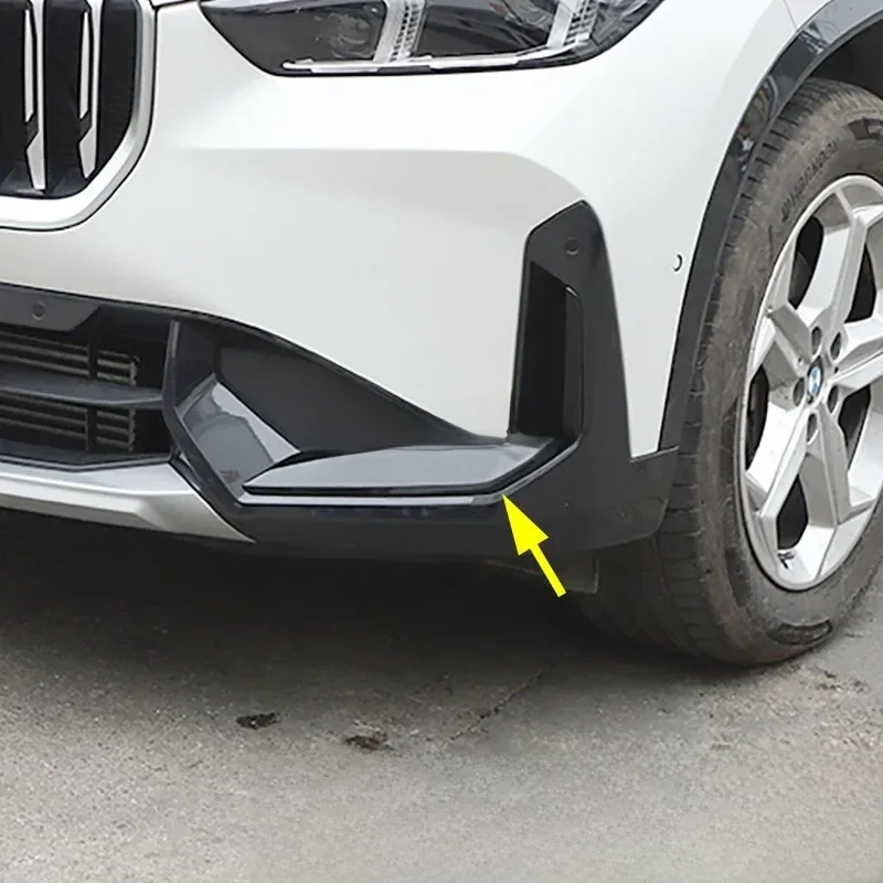 For BMW X1 iX1 U11 2023 2024 2025 Glossy Black Front Bumper Molding Fog Lamp Trims Strip Accessories