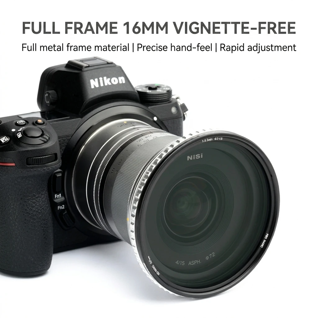 NISI Variable ND Filter ND1.5‑5 True‑Color Coating Adjustable For Sony Nikon Canon Cinematic Photography