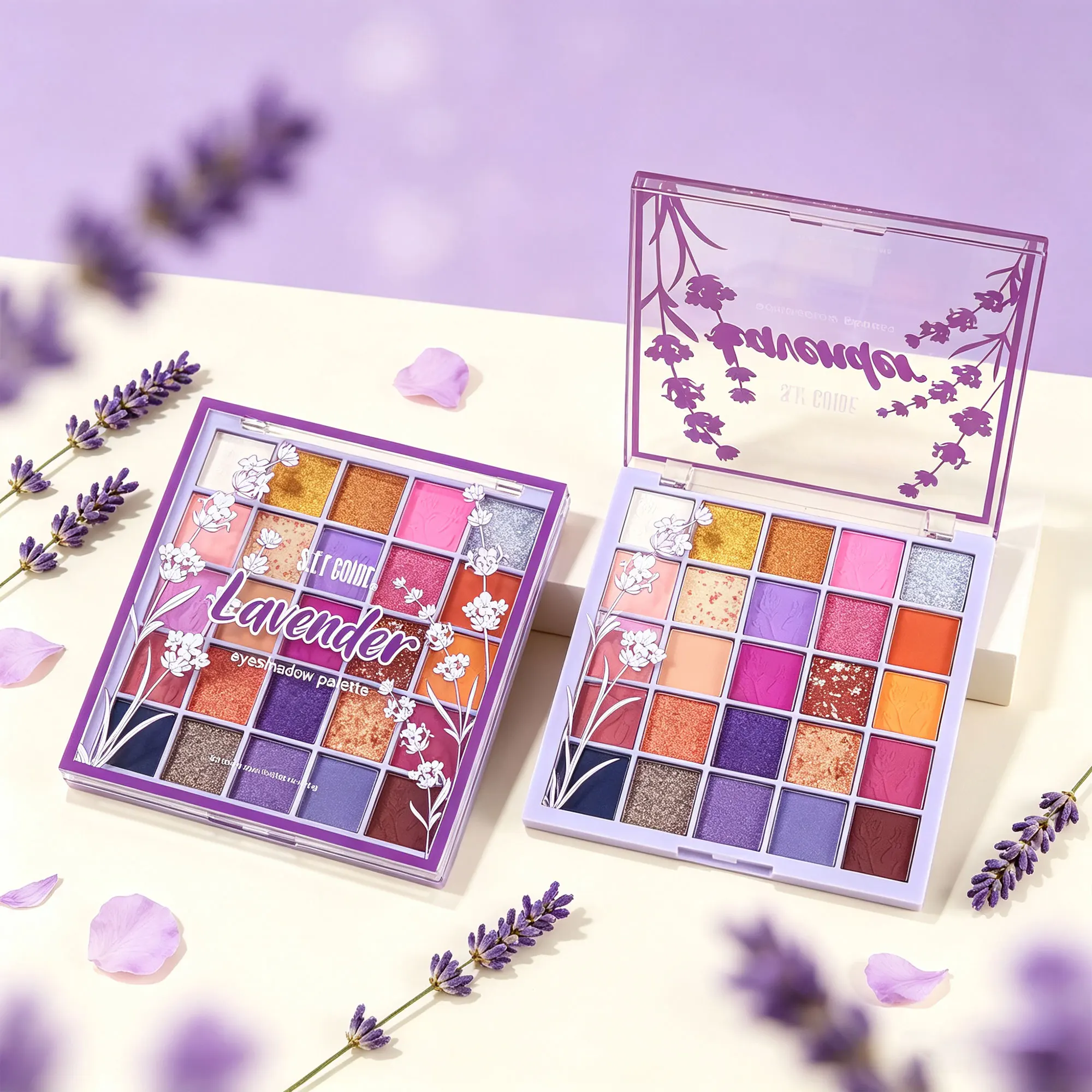 25 Shades Matte Shimmer Eyeshadow Palette, Warm Purple Neutral Tone Blendable Eye Shadow Powder, Highly Pigmented Glitter Eye Makeup Tray for Daily Party Cosmetics view 4