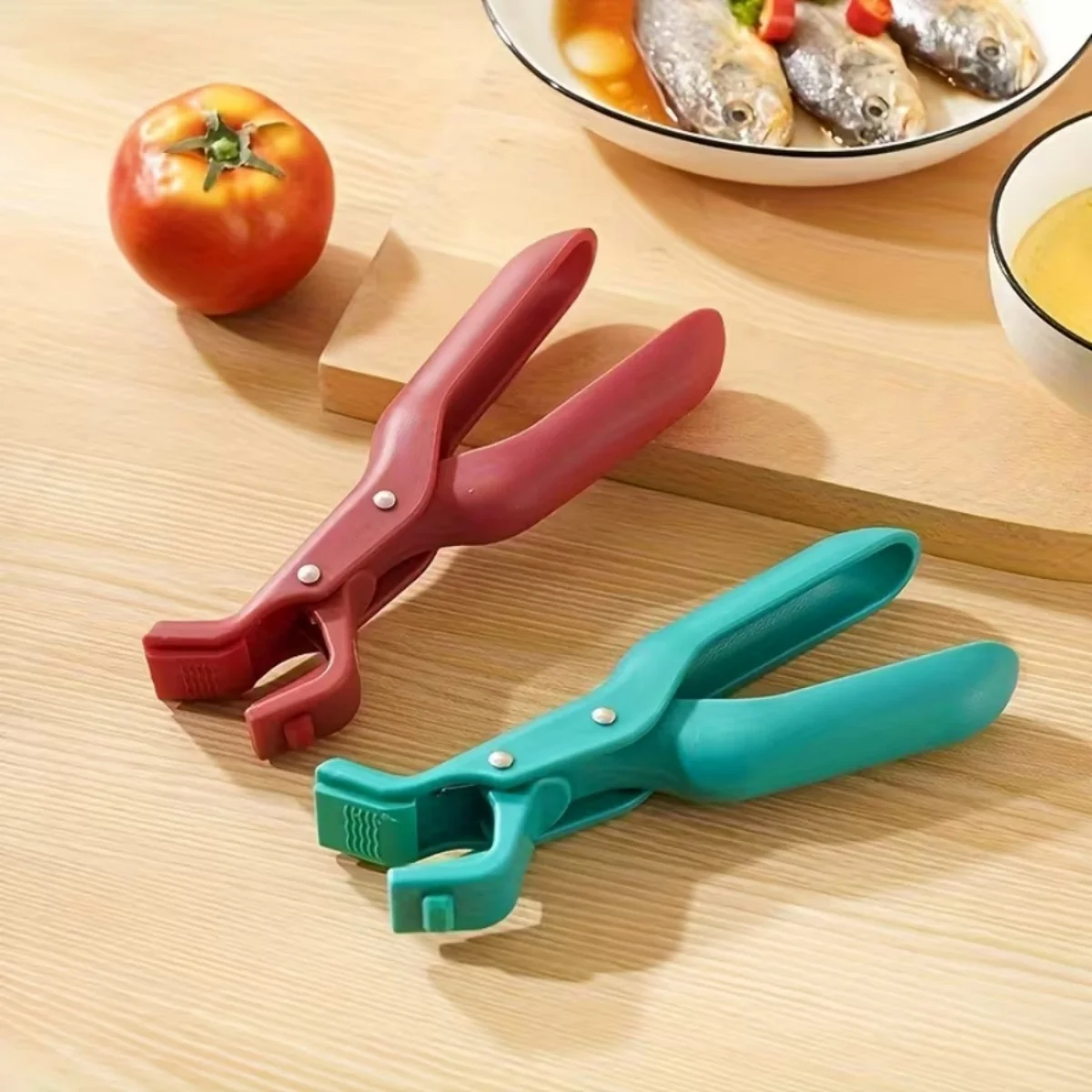 2/1Pcs Anti-Scald Clips Hot Dish Plate Gripper Kitchen Non-slip Bowls Clamp Holder for Frying Pans Air Fryer Steamers Oven