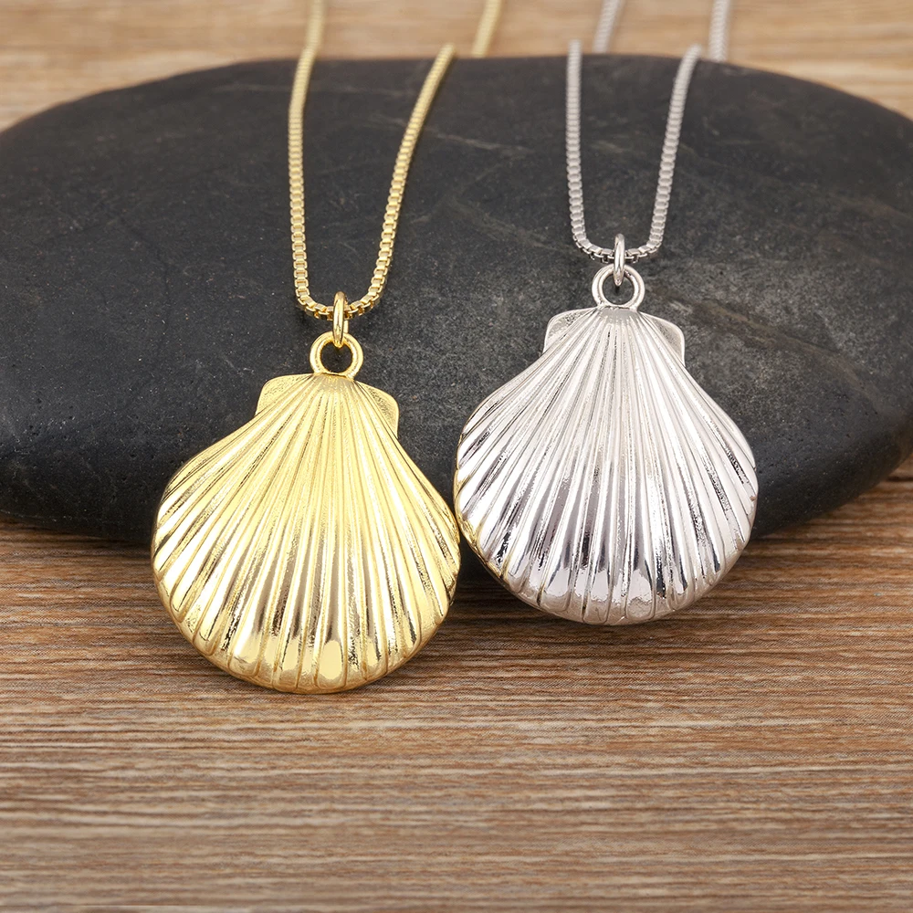 Nidin Hot Sale Popular Shell/Snail Shape Charm Pendant Necklace For Women Men Fashionable Chain Choker Jewelry Accessories Gifts