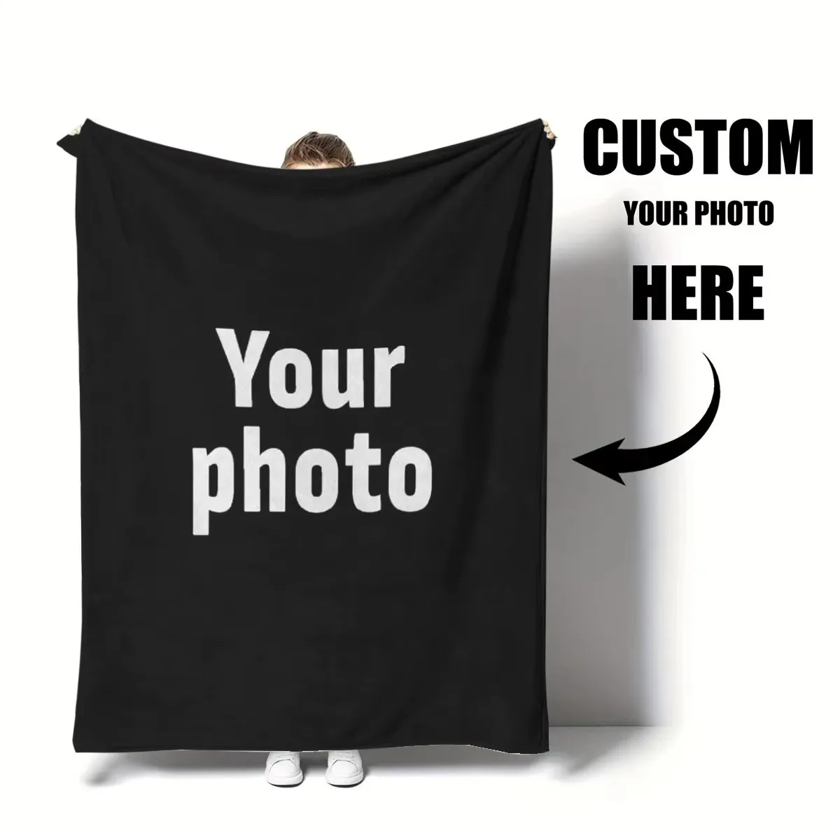 1pc Customized Text Blanket, Bedding/Sofa/Indoor/Outdoor Throw, Friend Gift, Washable Soft & Warm, Personalized Unique Ideal Gif