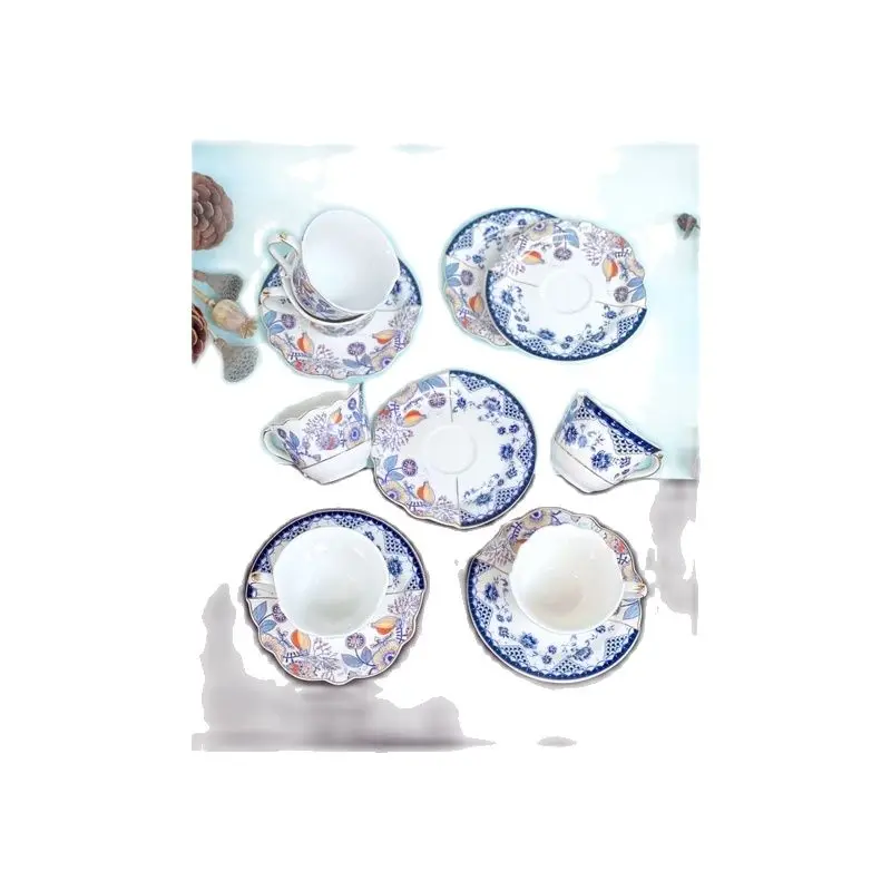 My Cute Stuff Nostalgia Porcelain Set of 6 Turkish Coffee Cups - Blue