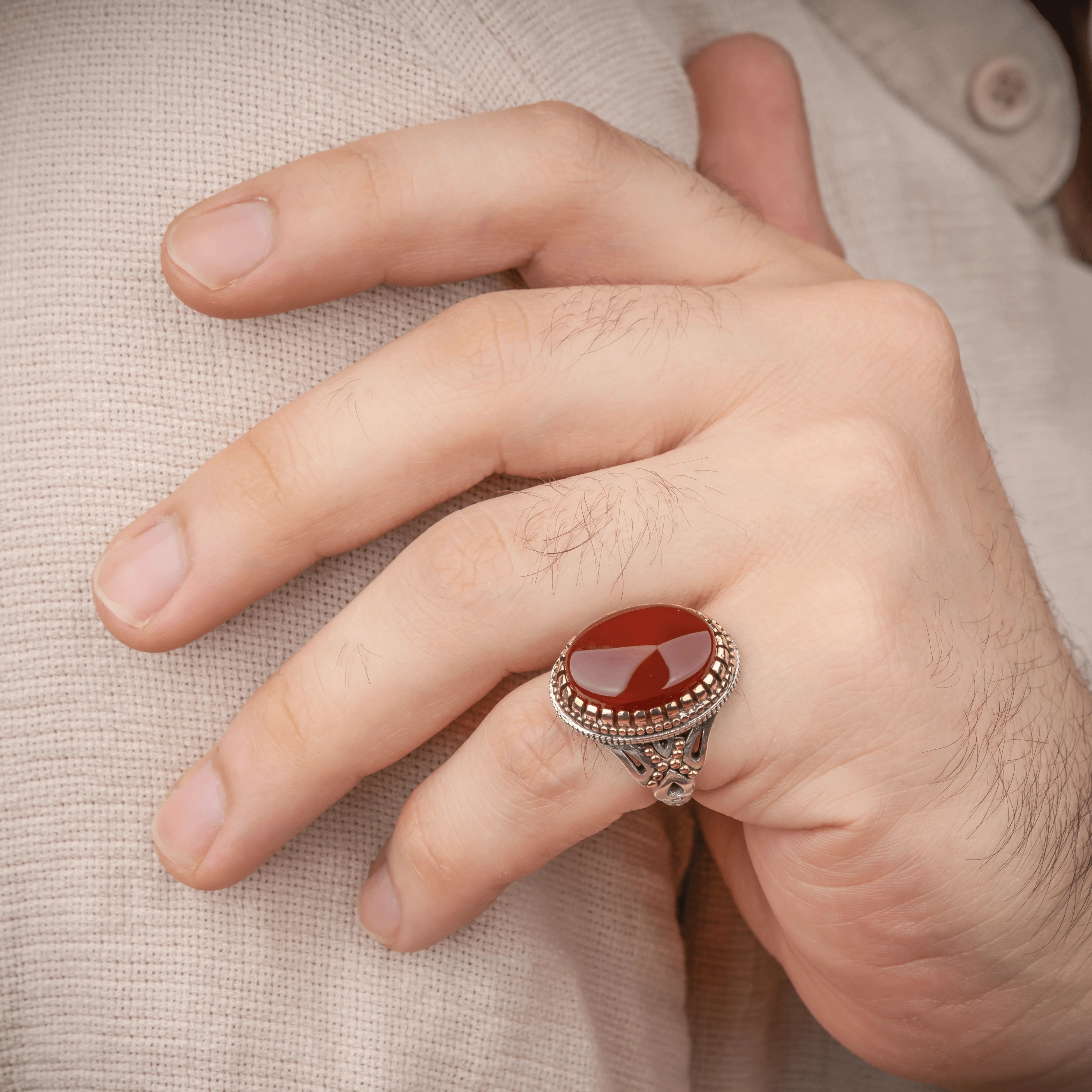 

Silver ring 925 Yemeni agate stone ,, for men