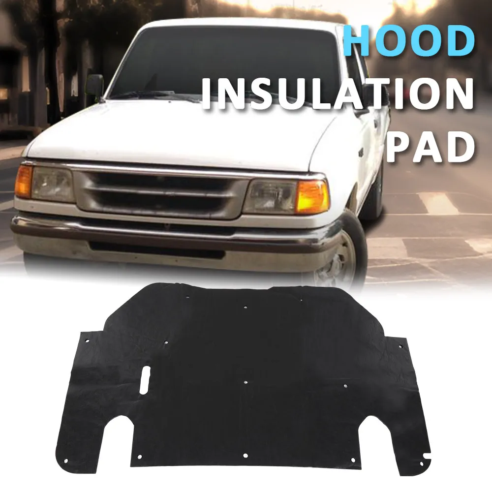 

Front Hood Insulation Pad 1/2 Inch with Clips New Fit for 1993-97 Ford Ranger Black Pet Bonnet Panel Sound Heat Insulation Mat
