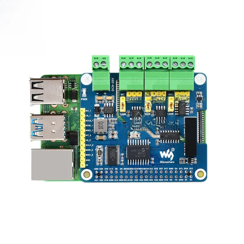 Raspberry Pi RS485 Izolowany kapelusz rozszerzeń CAN Podwójne RS485 CAN Wiele wbudowanych obwodów zabezpieczających — zdjęcie 2