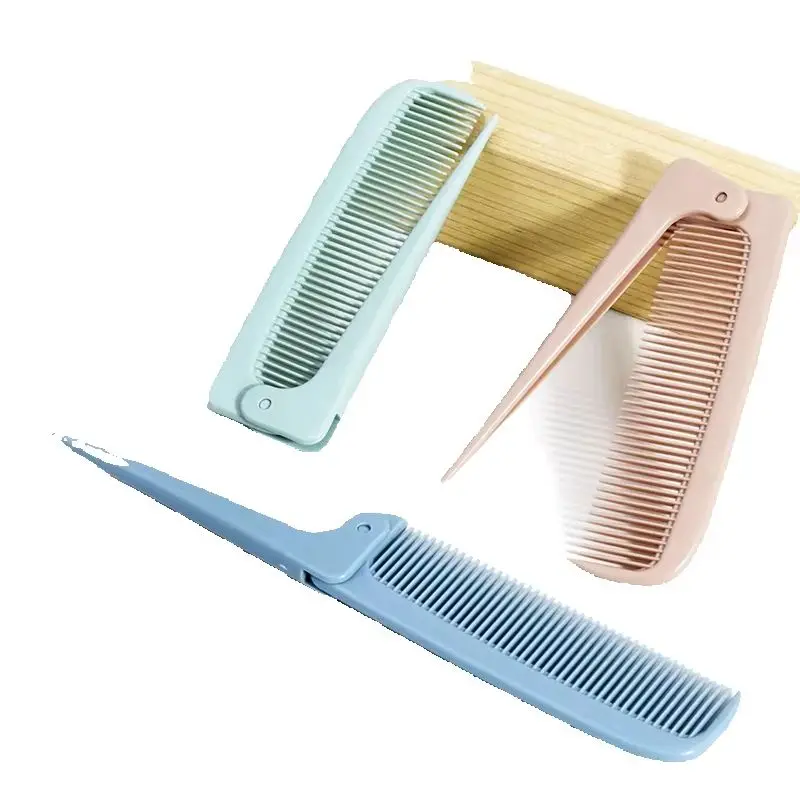 1PC Mini Portable Folding Tail Comb Compact Hair Styling Tool for Real Hair Wigs - Home Hairdressing Essential