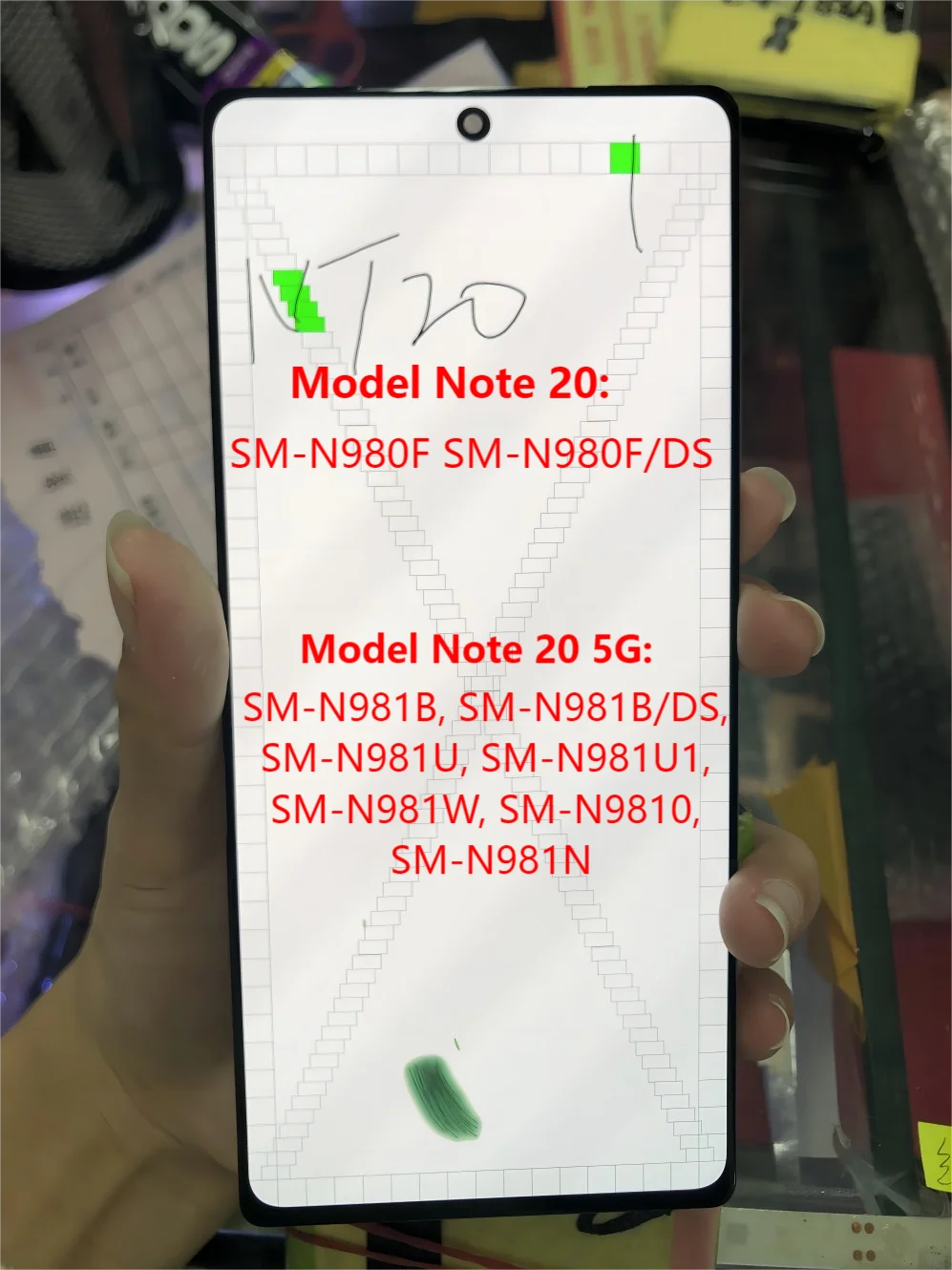 6.7'' Super AMOLED+ LCD For Samsung Galaxy Note 20 5G LCD Display SM-N980F SM-N980F/DS Touch Screen Digitizer Defect with Dot