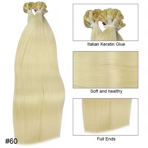 Straight Human Hair Extension By Fusion Flat Tip Keratin Capsules 0.8g/ 1g/Strand 50pcs Natural Hair Extension Ombre Blond Color - Image 15