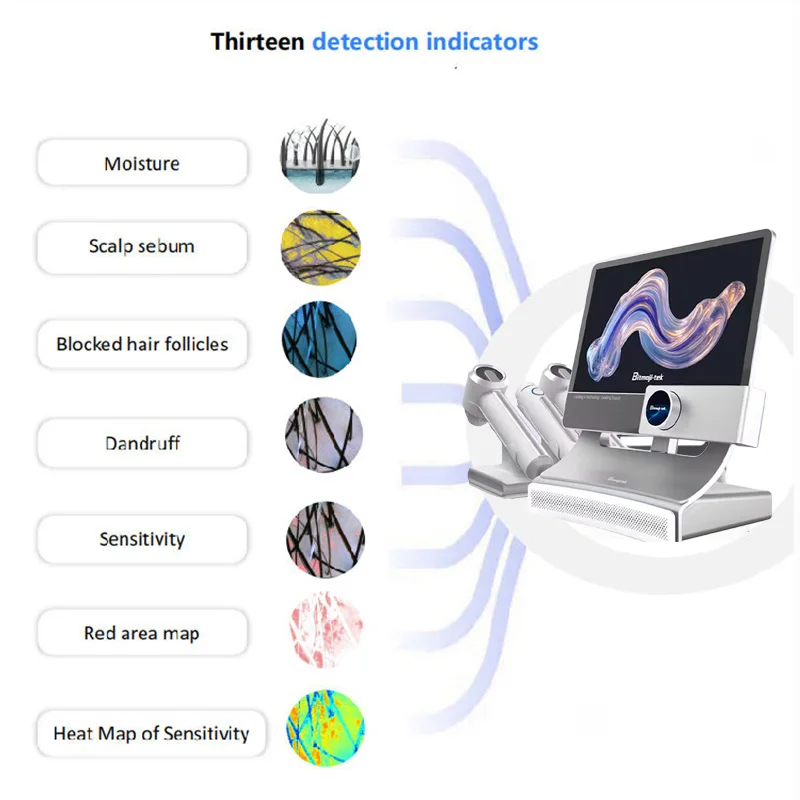 

Hot Sale Intelligent T5 AI Scalp Analyzer Desktop Digital HD LED Microscope for Home Use Upgraded Version Skin Hair Analysis