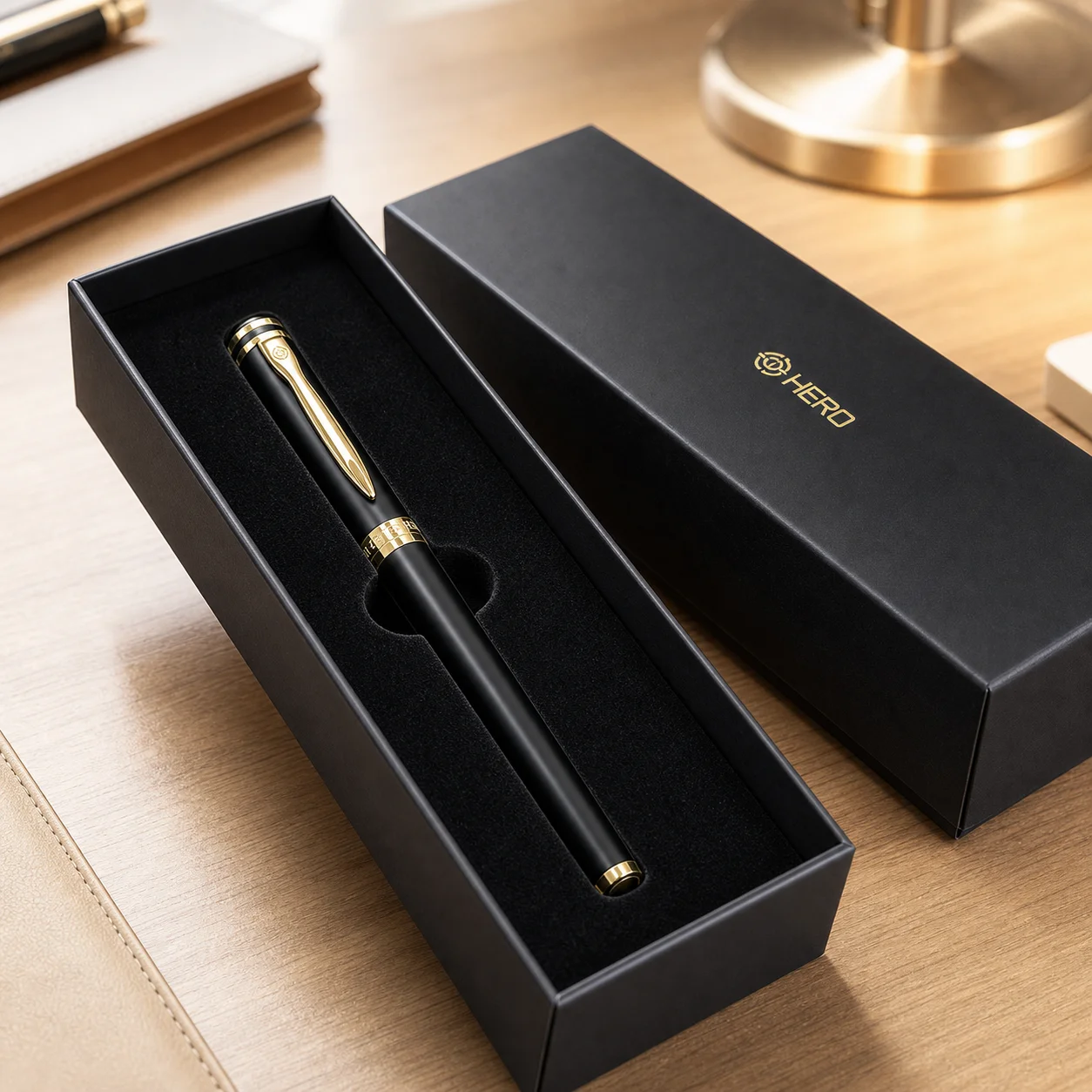 Stylo plume Hero 6177 Iridium, coffret cadeau individuel, finition électrolytique plasma, couleur inaltérable, idéal pour la peinture automobile et l'artisanat, prise en main confortable, pour le bureau et les affaires