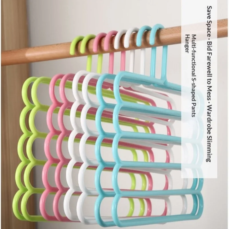 5‑Layer Multi‑Functional Pants Hanger Space‑Saving Closet Storage Rack For Trousers Scarf Clothes Organizer