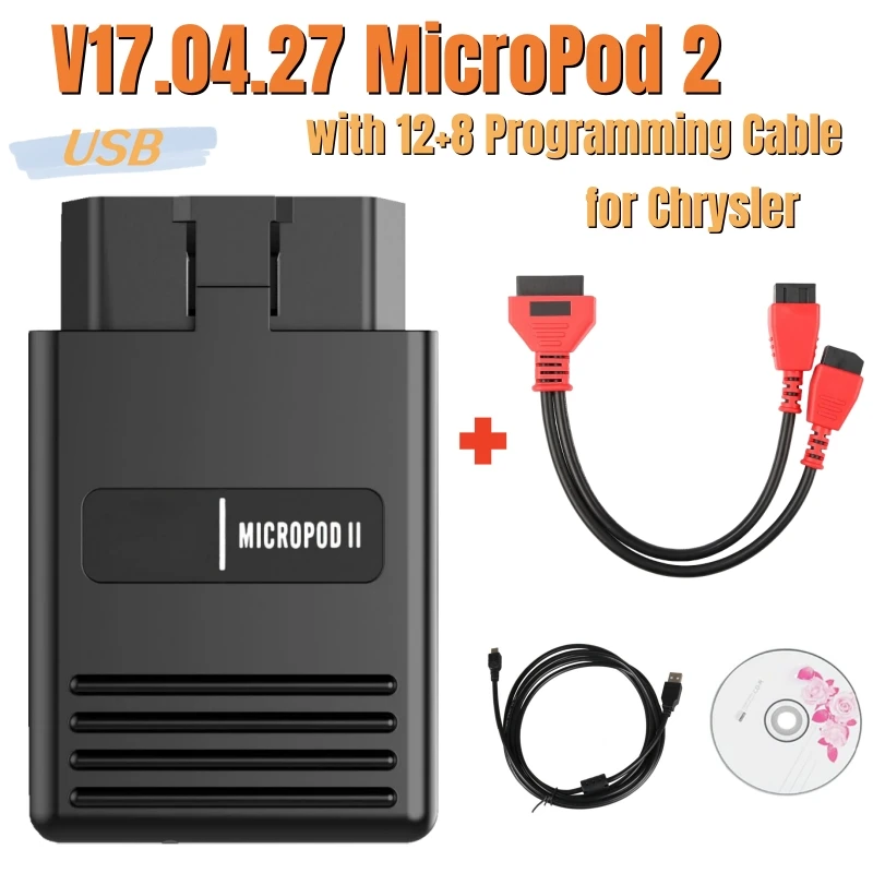 كابل برمجة موصل Autel 12+8 مع MicroPod2 USB V17.04.27 قابس اختبار التشخيص لكرايسلر/دودج/جيب/فيات #2