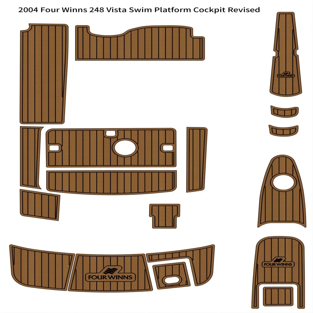 2004 Four Winns 248 Vista Swim Platform Cockpit Bow EVA Marine Flooring SeaDeck eva boat flooring adhesive backing Marine Mat