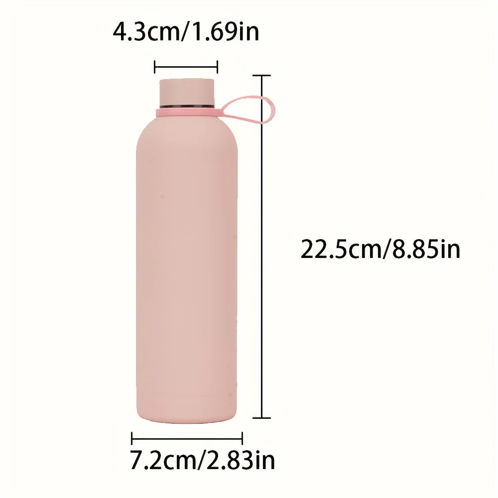 Custom Cursive Name Engraved Stainless Steel Water Bottle Matte Finish Portable Insulated Flask With Handle For Gym Sports .